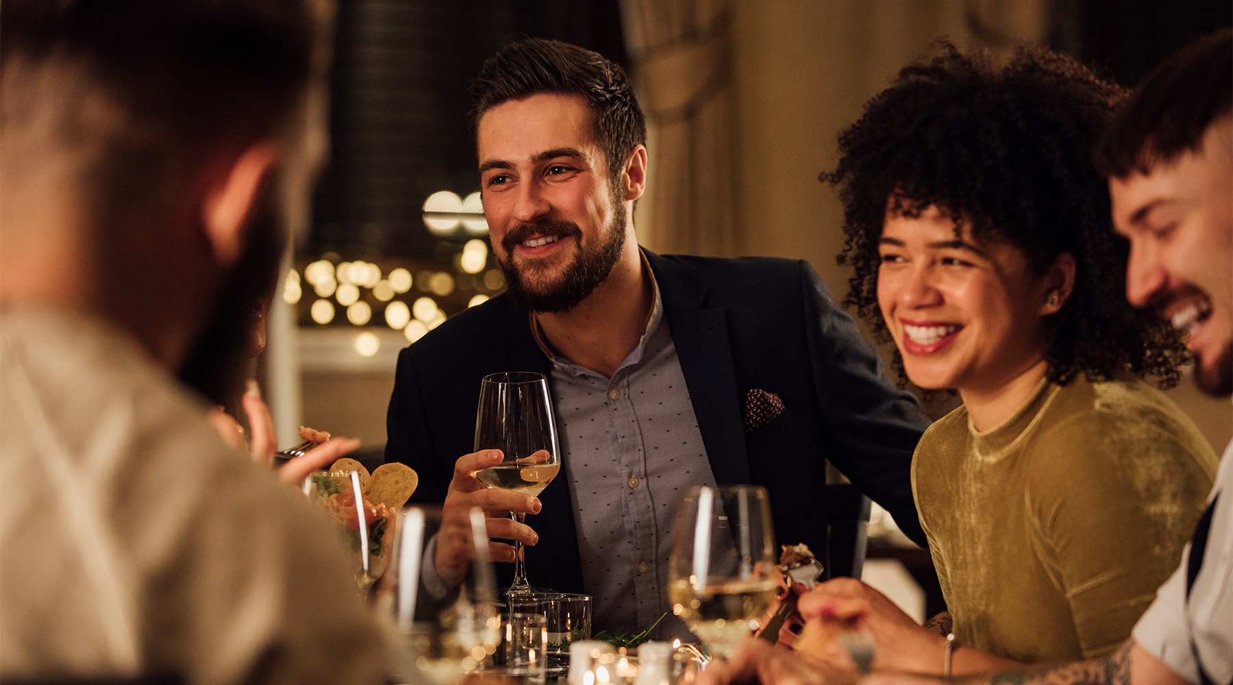 friends having dinner