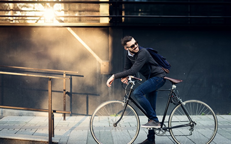 man on bike